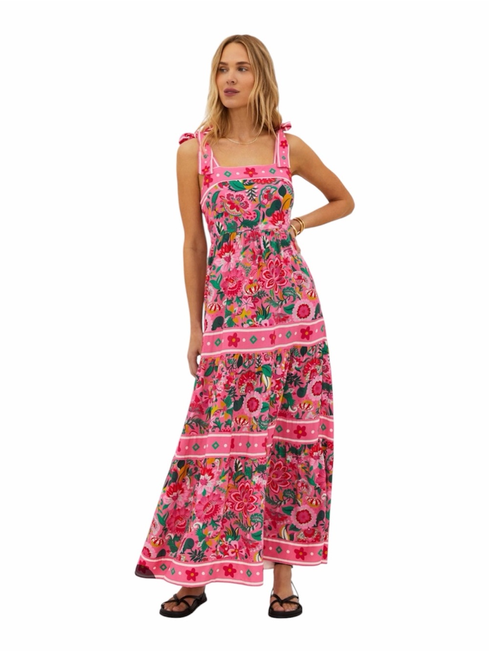 Beach Riot Charlotte pink floral maxi dress in passion flor size small
